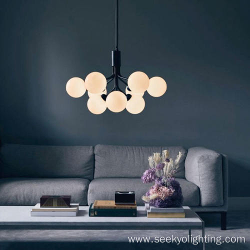 Modern Opal Glass Ball Ceiling Chandelier For Home